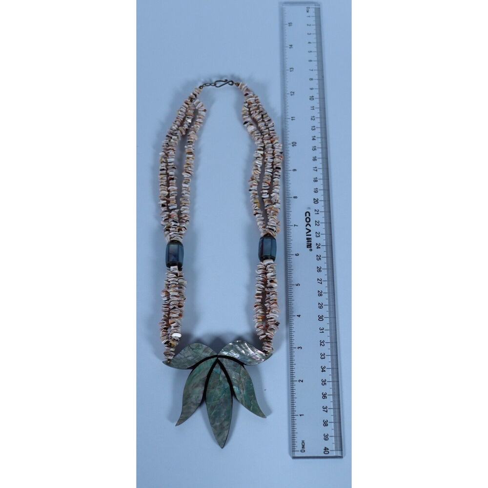 Lovely Abalone Shell Statement Necklace Large Aba… - image 6